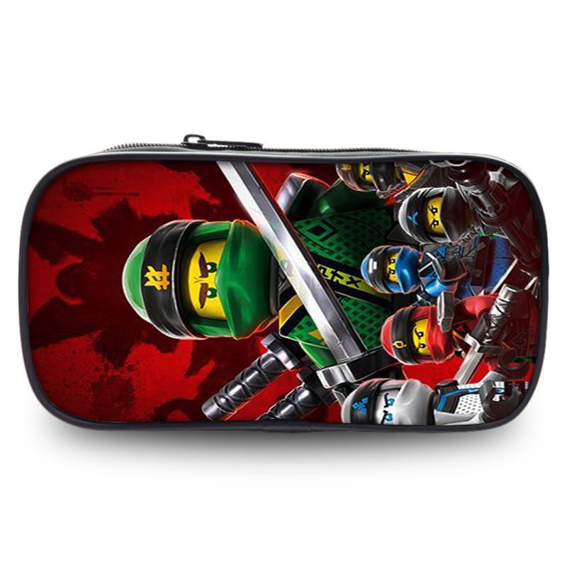 Cartoon Kinder Ninjago Federmäppchen mit leichtem Nylonmaterial für den täglichen Gebrauch limette
