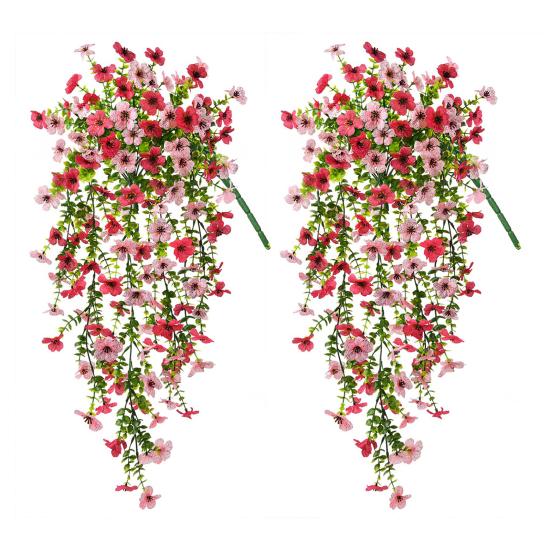 1/2/3/6 Stück Hängende Künstliche Veilchenblume UV-Beständig Realistische Kunstblume Hochzeitsfeier Innen Außen Garten Wandbehang Kunstblumen Dekoration 2pcs