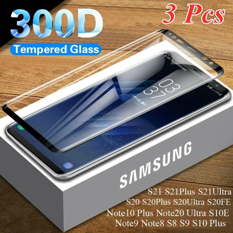 3PCS gehärtetes Glas Schutzfolie für Samsung Galaxy S10 Plus Glas S9 S8 Displayschutzfolie S20 S21 S10e S 9 8 10 e Note 20 Ultra S10 5G Note 10 9 8 Samsung S20 Plus reinfarbig