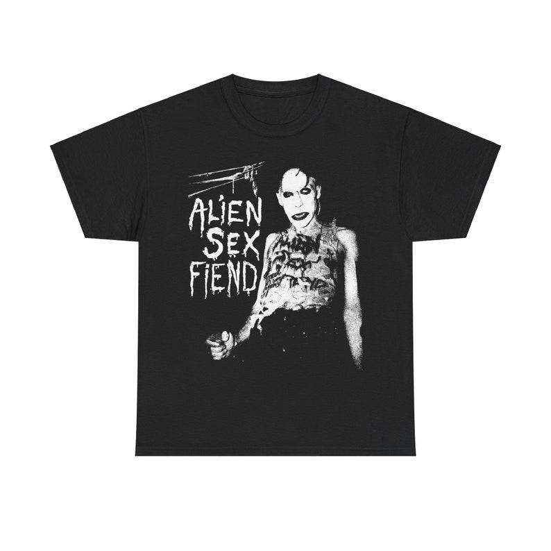 230 g/m², 100 % Baumwolle, Alien Sex Fiend T-Shirt, Goth, Christian, Death, Bauhaus, Sisters Of Mercy, Specimen, Killing Joke, 45 Grave, Unisex, schweres Baumwoll-T-Shirt L schwarz