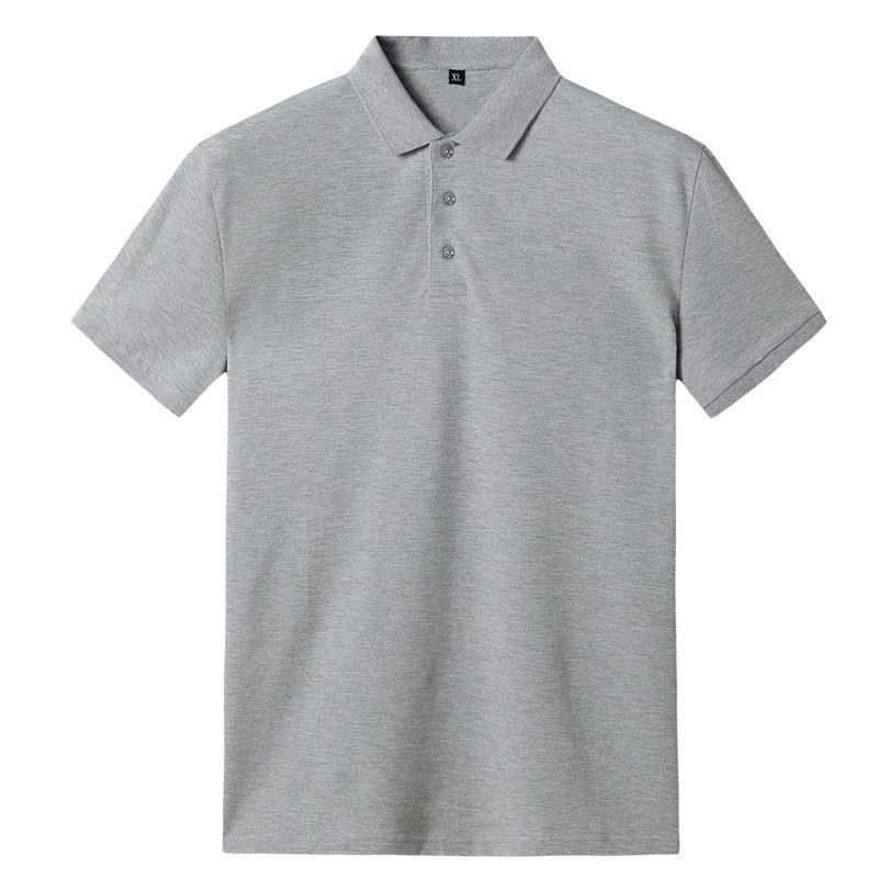 Poloshirt Herren 8XL Large - Sommer Business Casual Revers T-Shirt für Übergrößen 7XL hellgrau