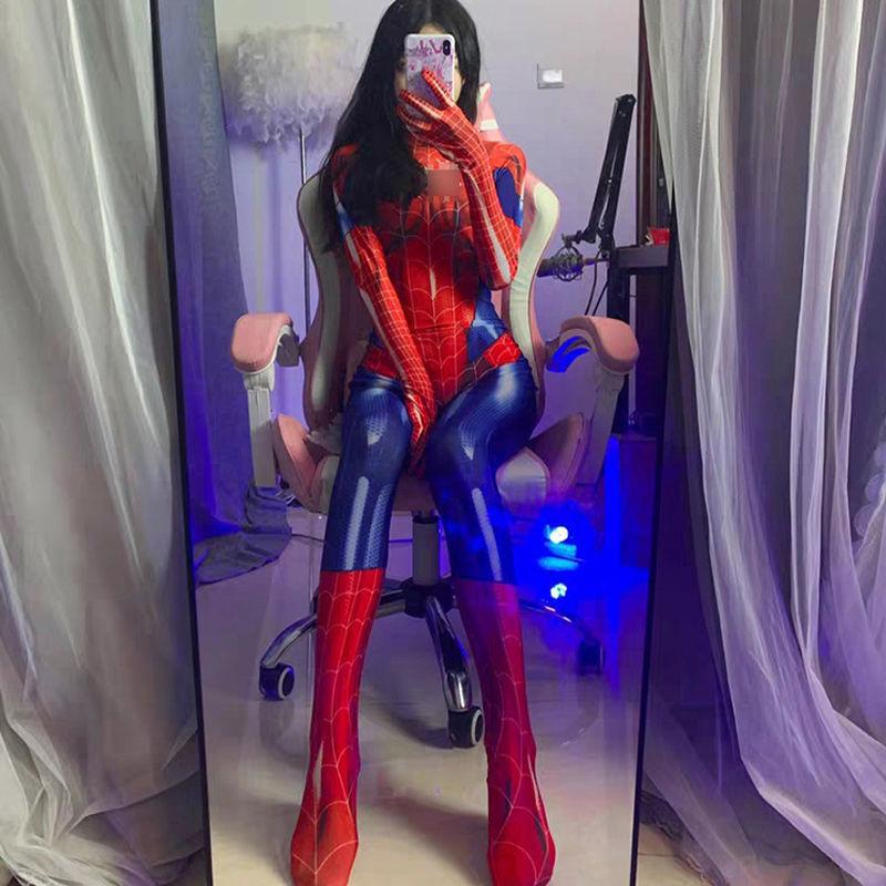 Sexy Dessous Cosplay Spider-Man Uniform Leidenschaftsspiel Jumpsuit offen ohne Uniform M rot