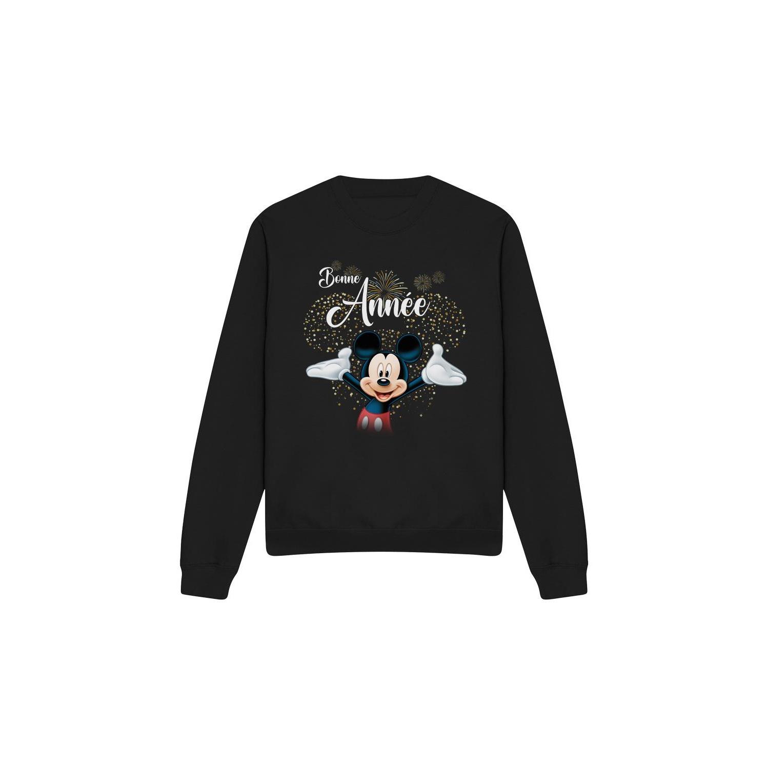 Disney Unisex Erwachsene Französische Mickey Mouse Feuerwerk Neujahr Sweatshirt XL schwarz