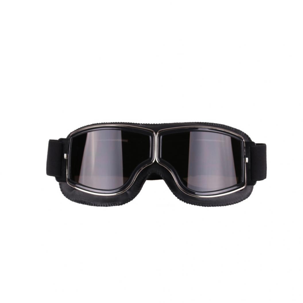 Unisex Vintage Motorrad Motorrad Winddicht Staubdicht Pilotenbrille für Harley grau/schwarz