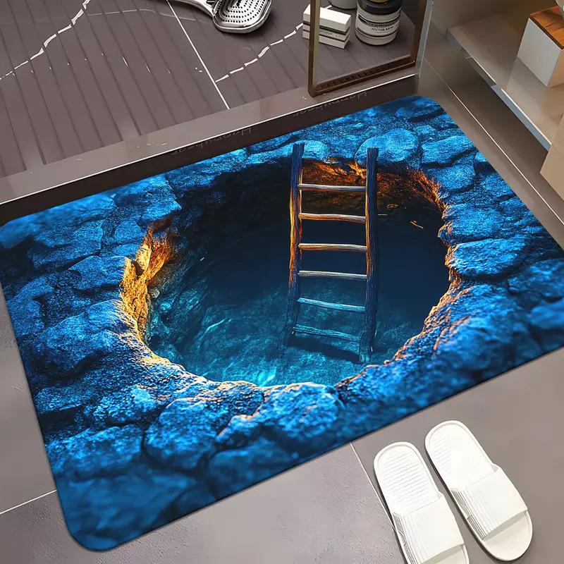 3D Fußmatten Teppich Badezimmer und Toilette Saugfähig Rutschfest Fußmatten 40 * 60Cm
