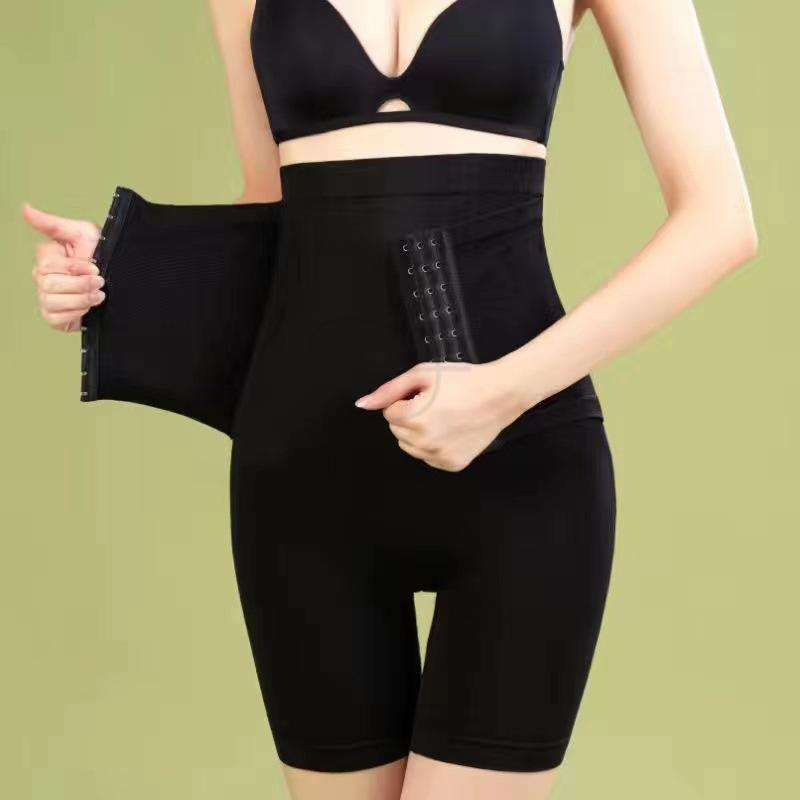 Flarixa Nahtloser Boxer mit hoher Taille, Shaperwear, Taillentrainer, Damen-Korsett, mit Brüsten, starker, flacher Bauch, Höschen, Übergröße, Body Shaper M schwarz