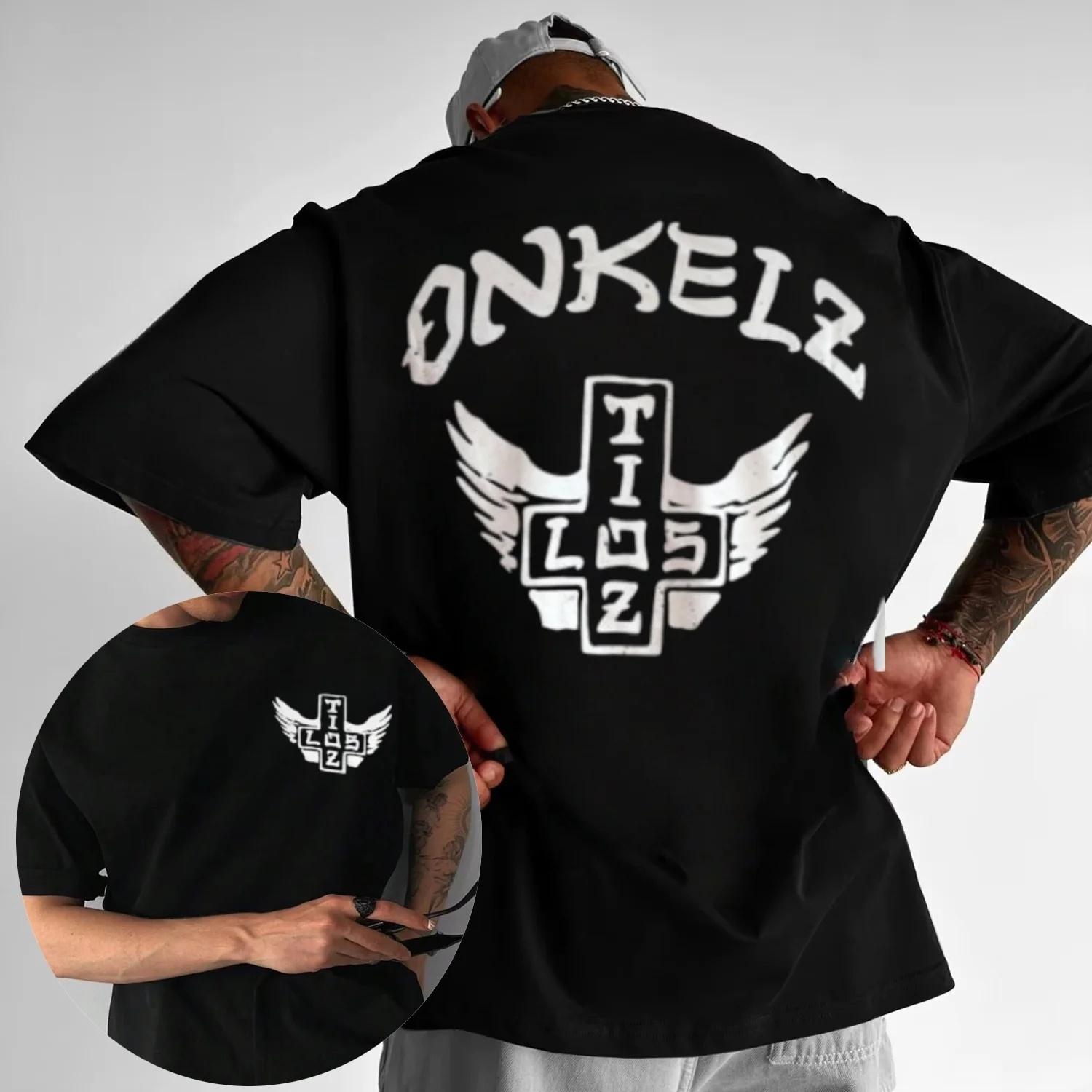 Deutsches Band Böhse Onkelz Welttournee T-Shirt Damen Herren Oversized Street Y2K Kurzarm Tee Hip Hop Lässig Baumwolle Herrenbekleidung M schwarz