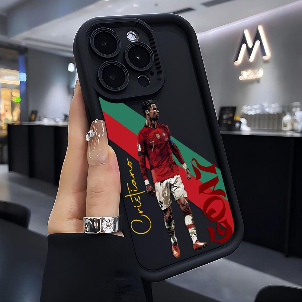 Berühmte Fußballspieler C-CR7 Handyhülle für iPhone 17 16e 16 15 14 13 12 11 Air Pro Max Mini XR XS X Plus Weiche TPU-Rückseite iPhone 15 Plus
