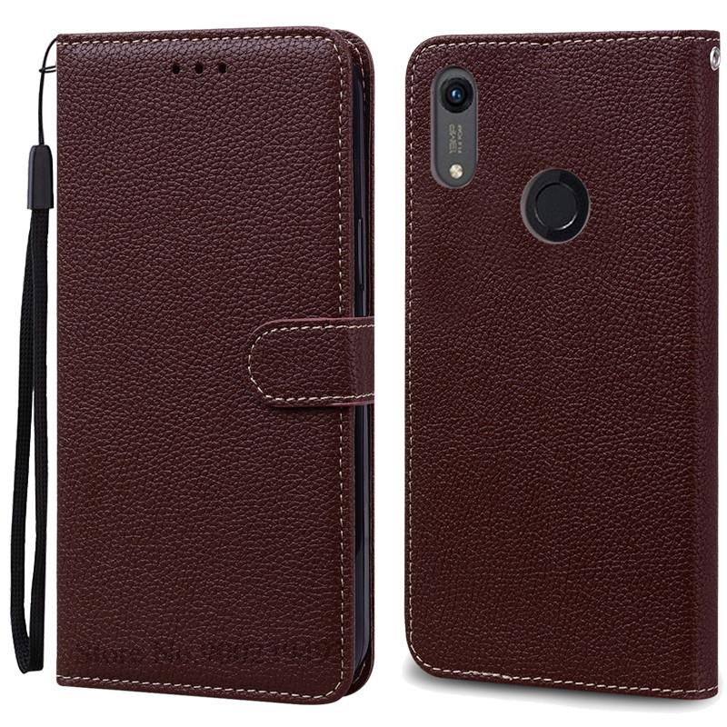 Für Huawei Y6 2019 Hülle Leder Flip Wallet Case Für Coque Huawei Y6 Prime 2019 MRD-LX1 Flip Case für Huawei Y6S Hülle Fundas Y6 2019 kaffeebraun