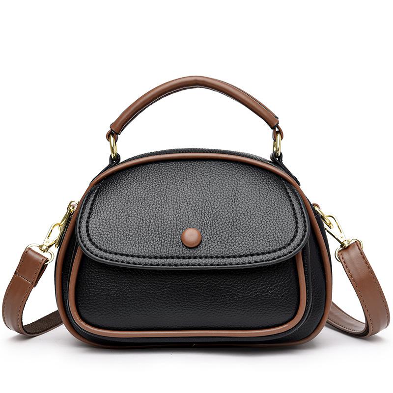 Neue Mehrschichtige Tasche für Damen Modische Einfache Mittleren Alters Mutter Handy-Tasche Hochwertige Strukturierte Ein-Schulter Crossbody-Tasche gray