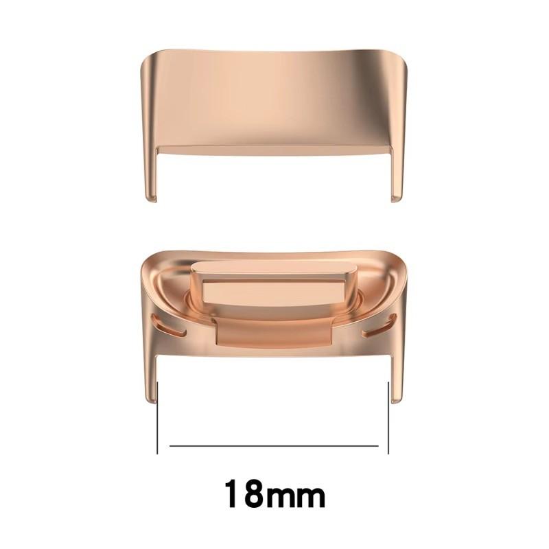 Metallband-Adapter für Fitbit Charge 6/ Charge 5 Edelstahl-Verbinder Ersatz-Hardware Köpfe Verbinder 18mm Bandanstoß rose gold