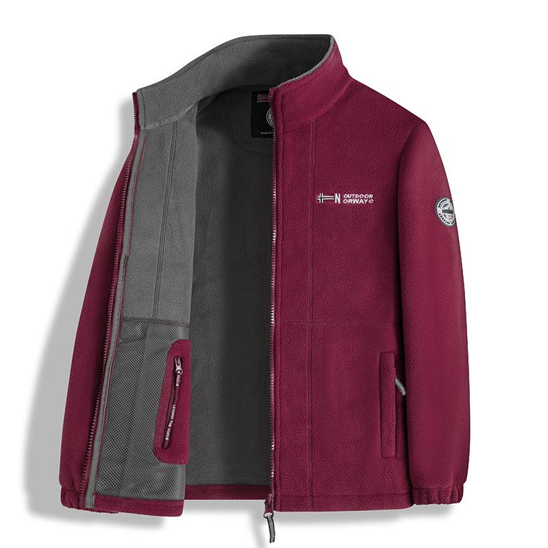 Funktionelle Fleecejacke: Warmer Outdoor-Schutz für Herbst & Winter, Verfügbar in Übergrößen - Norwegen-bereit! XS=170 (95-120 jin) rot