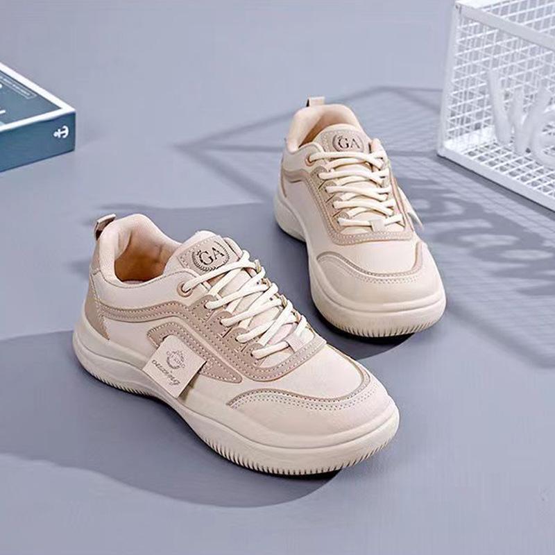 Sneaker Damen Neue Frühlings- und Herbst-leichte Laufschuhe Student Vielseitige Freizeitschuhe Lederoberfläche Student Laufschuhe 40