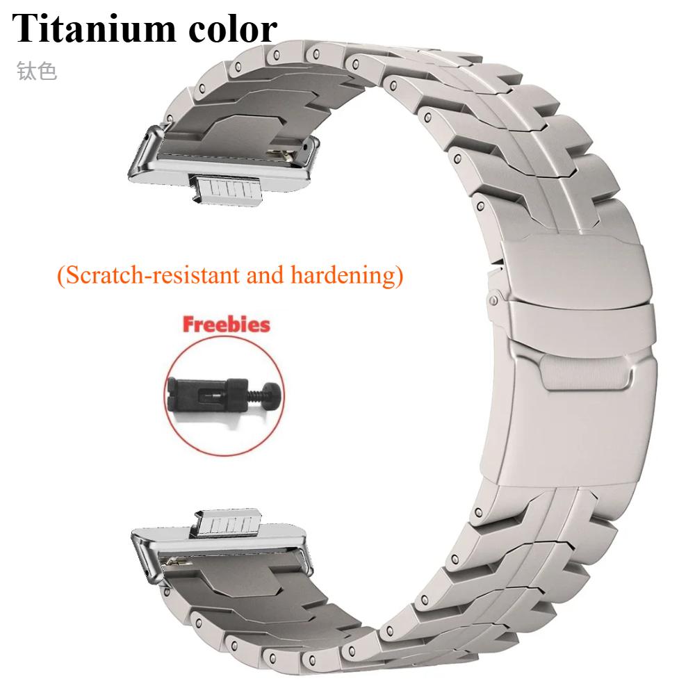 Luxus Titanarmband für Huawei Watch Fit4Pro/Fit4/Fit3 Herren Business Legierungsarmband für HUAWEI WATCH FIT4 FIT3 Armband Correa Huawei Fit 4 white