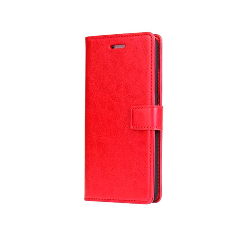 Hülle für Sony Xperia XA1 XA1 Plus Ultra Kartenhalter Hülle Pu Leder Flip Cover Retro Brieftasche Handytasche Einbautasche Business XA1&Just Case rot