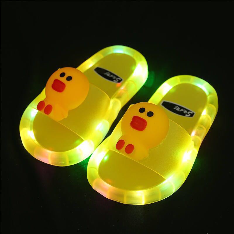 LED Kinder Hausschuhe Baby Sandalen Kinder Schuhe für Mädchen Jungen Leuchtende Schuhe Kleinkind Mädchen Hausschuhe Kinder Einhorn 22/23#