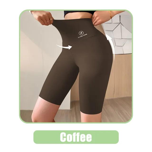 Damen Shorts Sport Shorts für Damen Neue Radfahren Jogging Fitness Hohe Taille Push Up Gym Shorts Leggings Yoga Kleidung M kaffeebraun