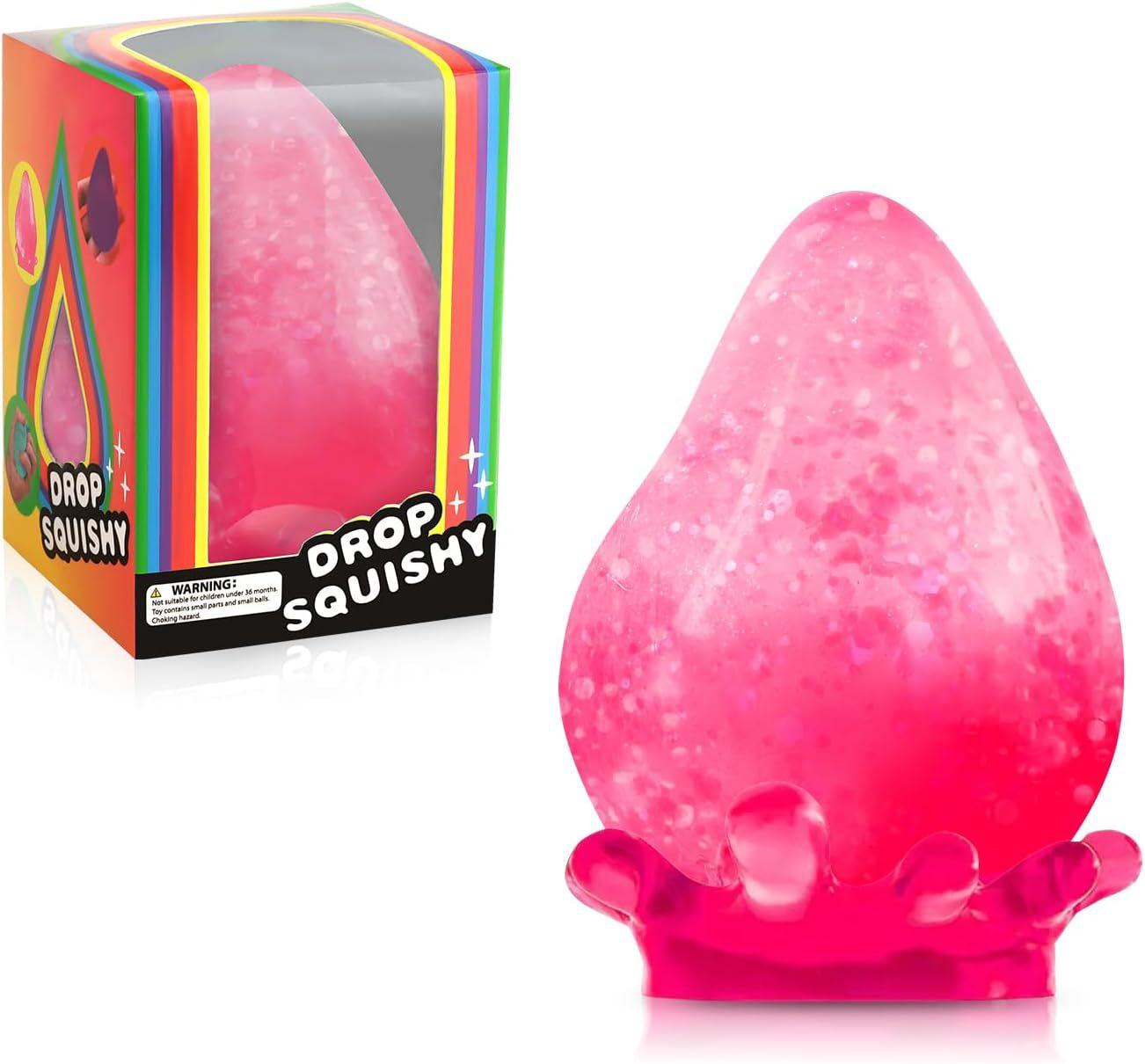 Dream Drop Sensorikspielzeug Langsam zurückfedernde Malzzucker-Stressbälle Fidget-Spielzeug Stressabbau Dekompressionsspielzeug für Kinder Erwachsene Geschenke rot