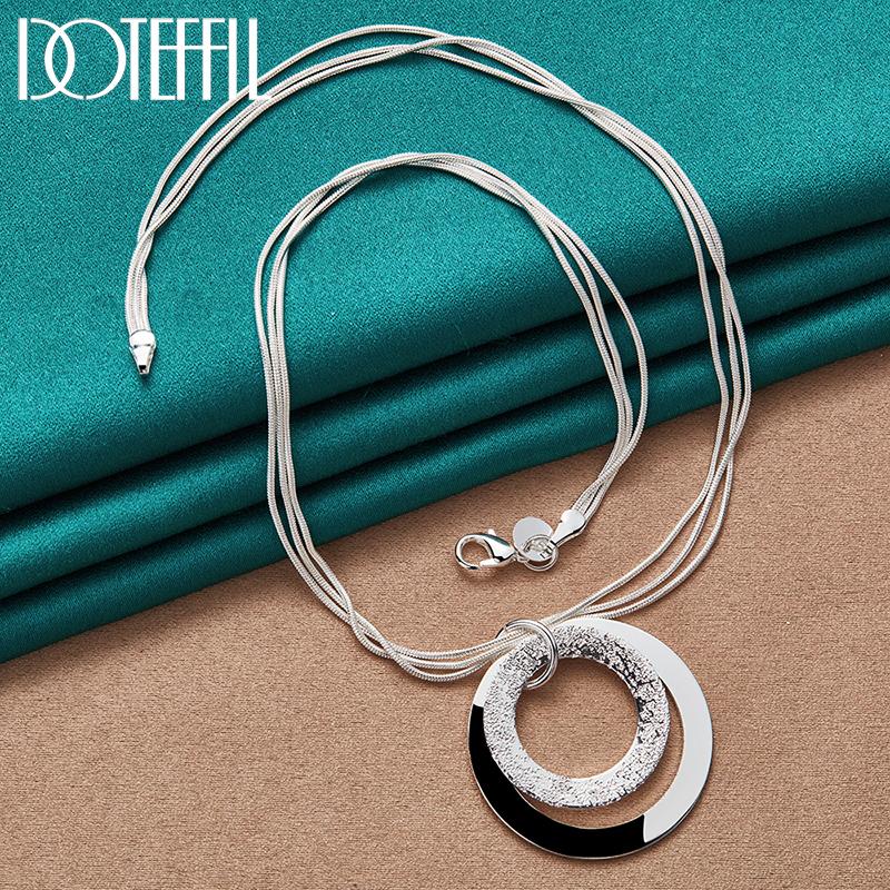 Halskette mit Schlangenkettenanhänger, 45 cm, Geschenk, 925 Sterling Silber, Modeschmuck 45cm