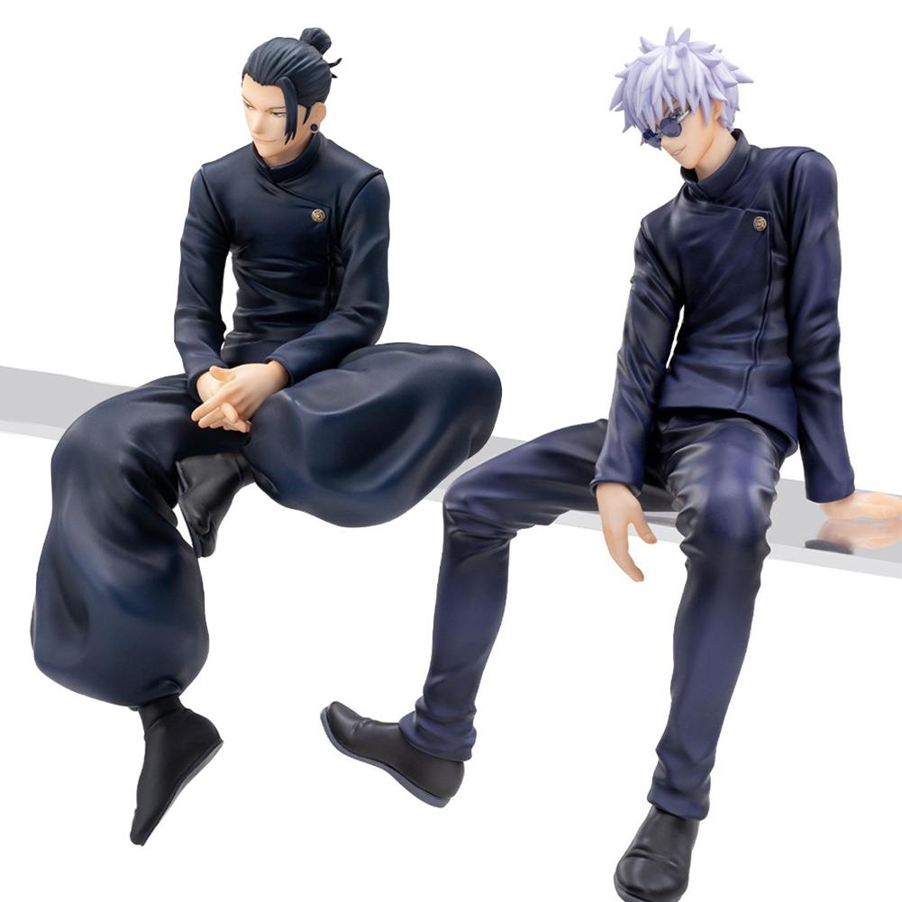 14cm Anime JJK Figur Sitzende Gojo Actionfigur Geto Suguru Figur PVC Sammlermodell Desktop-Ornamente Kinderspielzeug Geschenke 15CM No Box black