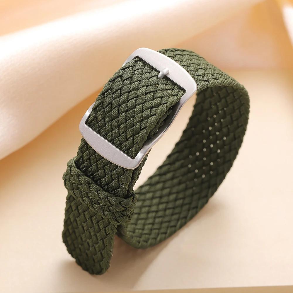 14mm 16mm 18mm 20mm 22mm Nylon Gewebtes Canvas Uhrenarmband Herren Damen für Perlon für Omega Armband Uhrenarmband Sport Armband Zubehör 22mm grün