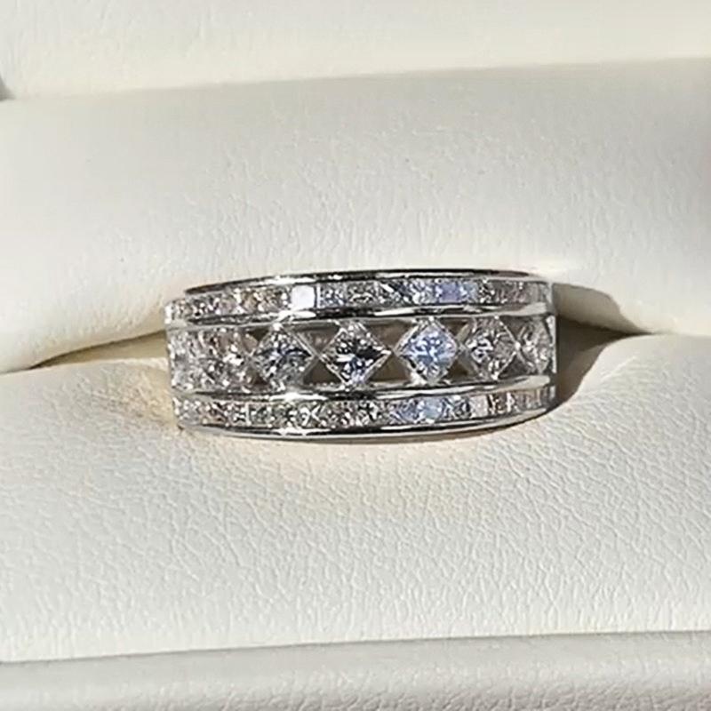Huitan Ehering Luxusringe für Damen Funkelnde Zirkonia Verlobungsringe Farbe Neuer Modeschmuck 10