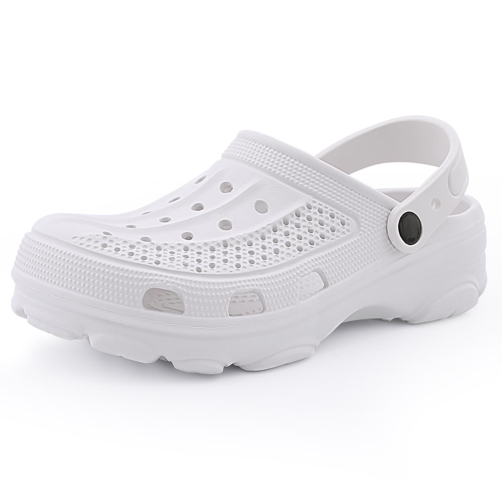 Mode Shevalues Mode Clogs Hausschuhe Damen Loch Gartenschuhe Wasserschuhe für Herren Strandsandalen Weiche Eva Badeschlappen Hausschuhe 37 weiß