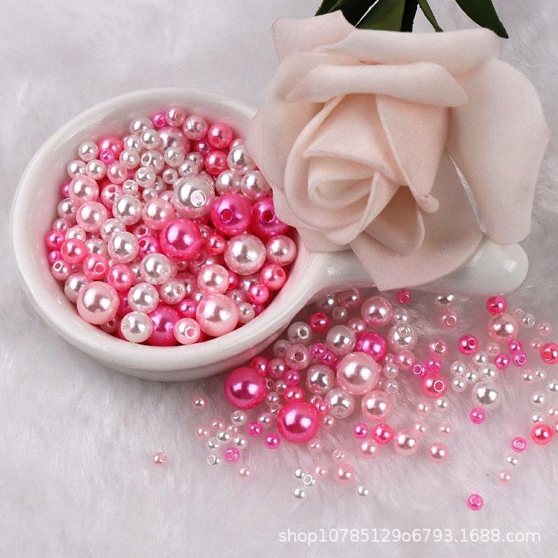 150–200 Stück bunte ABS-Imitationsperlen, Mix 3–8 mm runde Perlen mit Löchern, DIY-Armband, Charms, Halskette, Perlen für die Schmuckherstellung