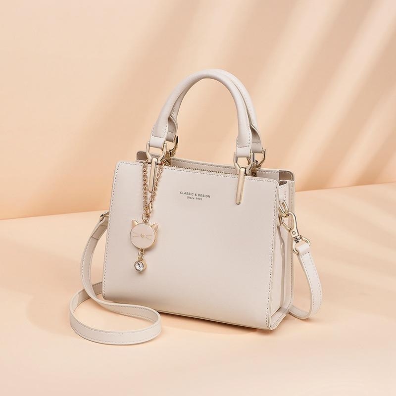 Neuer Stil von Handtaschen für Herbst und Winter Geburtstagsgeschenke für Frauen mittleren Alters für High-End-Echtes Leder Muttertasche beige