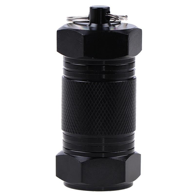 Wasserdichter versiegelter Tank, Aluminium-Kapselbehälter, Medikamenten-Organizer, Taschen-Pillenetuis für Notfall-Medizin-Aufbewahrungsflaschen im Freien schwarz