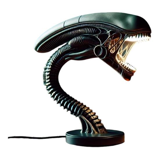 Alien Kreatur Lichthalter Harz Alien Statue Lichtständer Desktop Dekoration Lampenhalter Geschenk für Alien-Liebhaber A