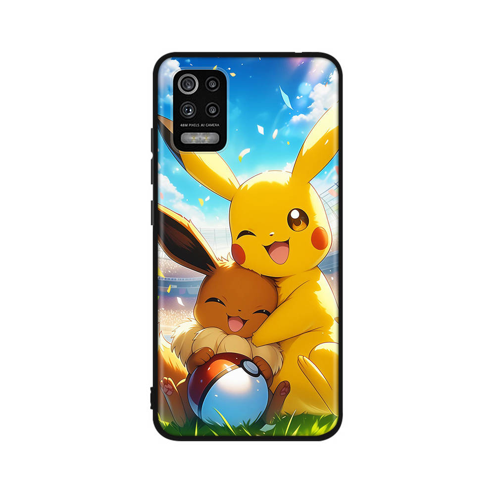 CT55 Eevee Pokemon Fall für iPhone 16 15 Plus 14 13 12 11 Pro 8 7 6S 6 SE 5S X XR XS Max Realme C30 C33 C31 9I Huawei P30 Schwarze Weiche Abdeckung Huawei P30 Pro harlekin