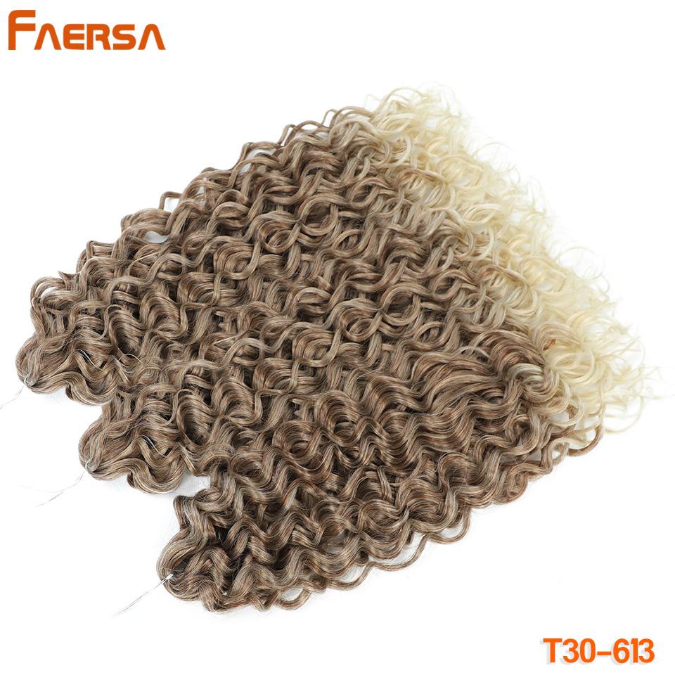 Ozeanwellen-Häkelhaar, tiefe Welle, Hawaii-Locken, Häkelzöpfe, synthetische Flechthaarverlängerungen, Ombre-Blond, 18 Zoll, afrikanische Locken 18inch beige