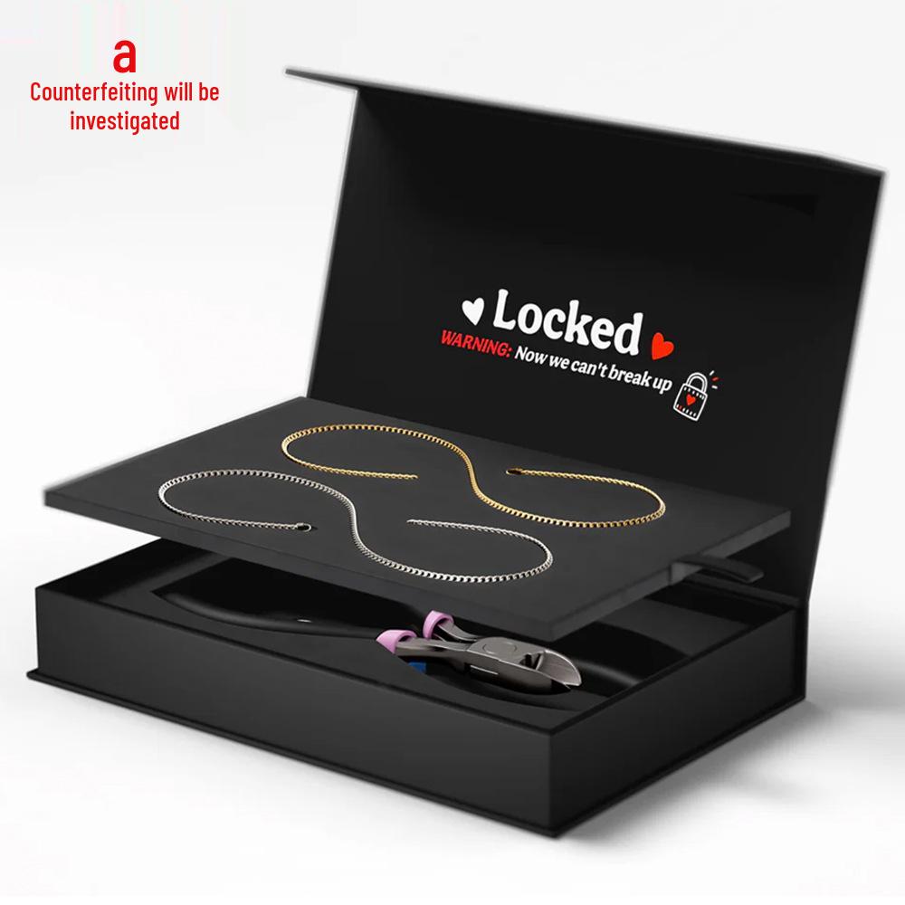 Heißverkaufendes Armband für ewige Paare: DIY 316L Edelstahlkette mit 925 Silber Verschluss, 18K Gold plattiert. 925 Silver - 2 Ring Locks (with Black Tool) black