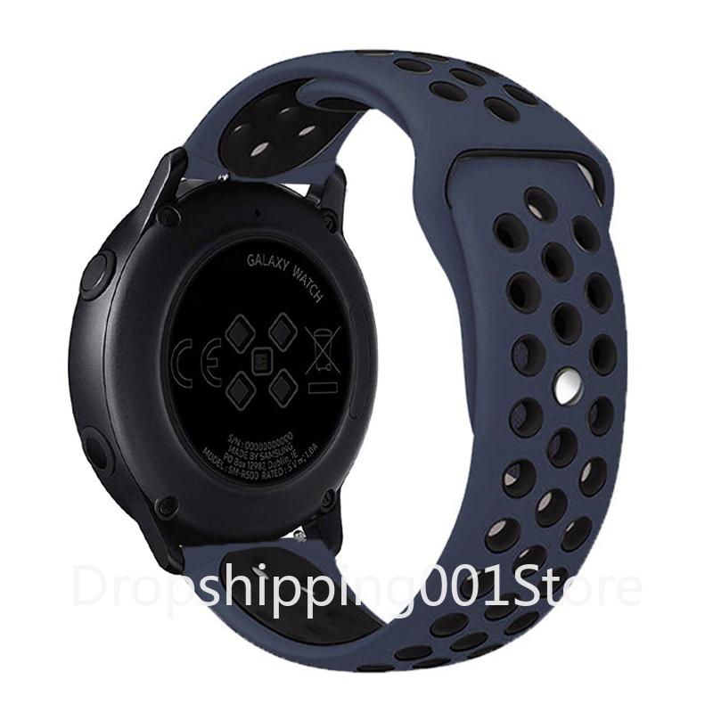 Silikonband 20/22 mm für Samsung Galaxy Watch 3 4 klassisches Armband Gear S3 46/42 mm Huawei Watch GT2 Correa Armband Active 2 40 mm 44 mm Armband 22mm watch strap schwarz/blau