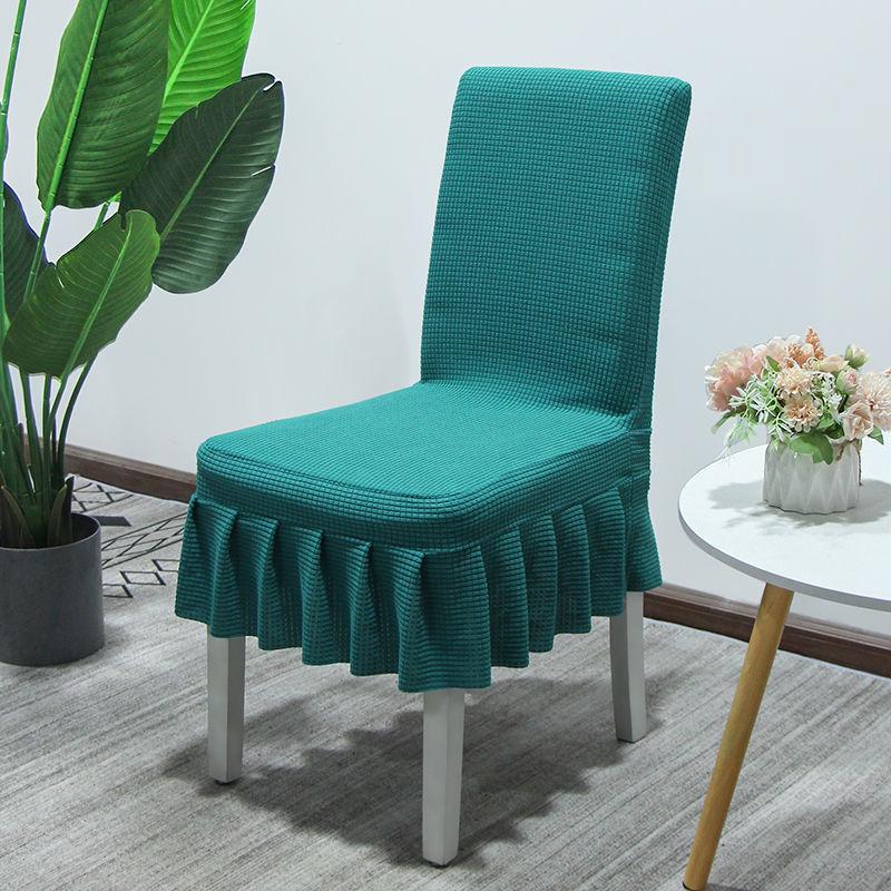 Weicher Polarfleece-Stoff-Rock-Stuhlbezug, elastische Stuhlhussen, Esszimmer-Stuhlhussen blau