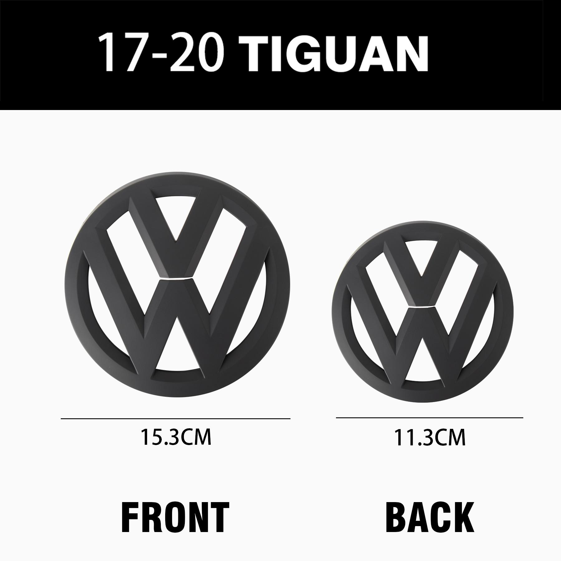 1 Set Glänzend schwarz/Matt schwarz Auto Frontgrill Abzeichen Emblem Aufkleber Auto Logo Zubehör Für VW Tiguan MK2 2017-2020 Ohne ACC Qx0 2017-2020 Tiguan&Front Rear Emblem matte schwarze
