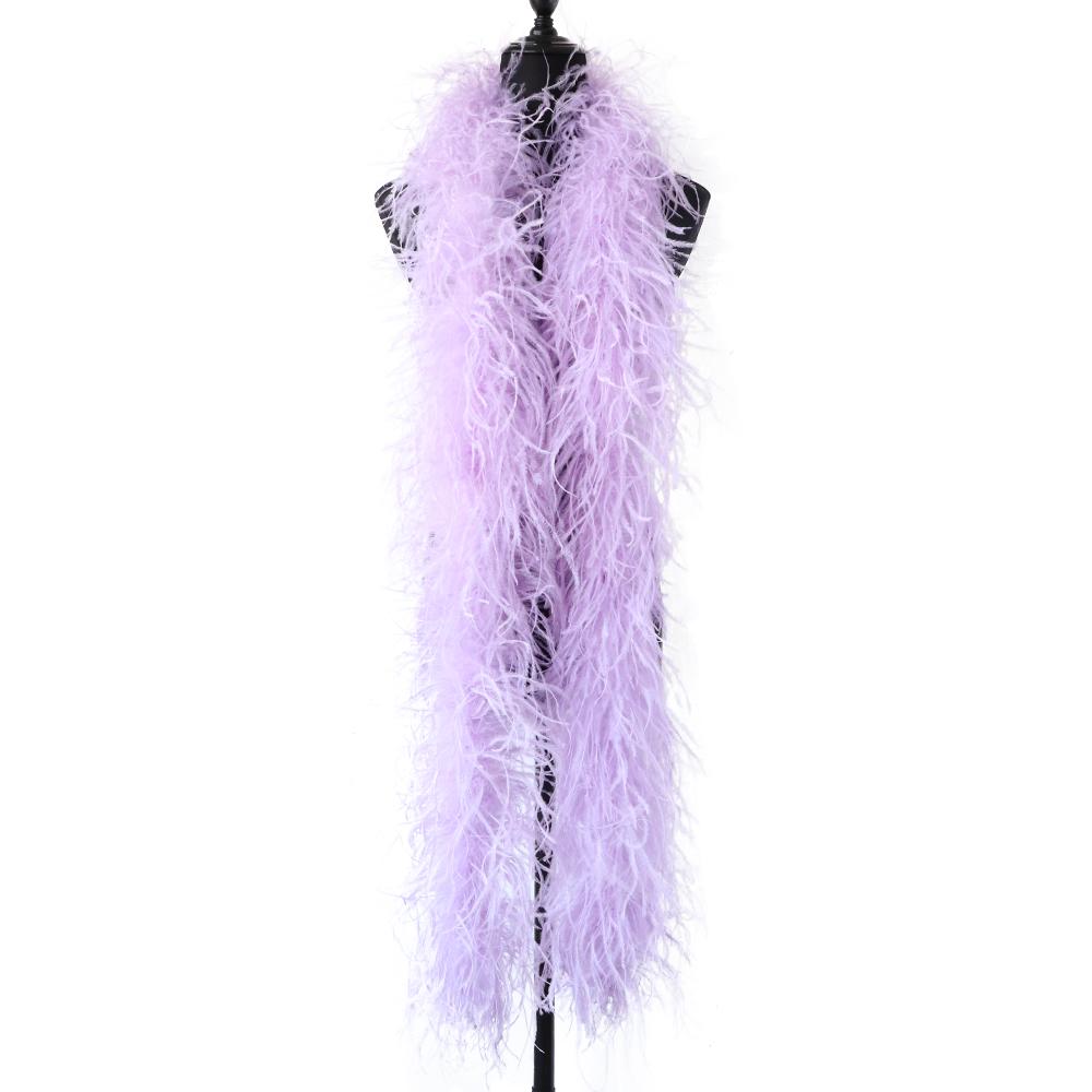 6-lagige Straußenfederboa Naturweiß Plumas Boa Schal Straußenboas Für Individuelles Hochzeitskleid Oberteil Dekoration Federn 6ply 1M licht lila