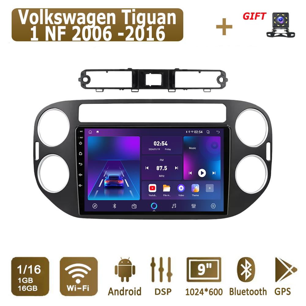 Android Carplay Autoradio für Volkswagen Tiguan 1 NF 2006–2016 Multimedia-Player Head Unit Stereo GPS Navigation BT WIFI 4 + 64 GB 1+16GB,A