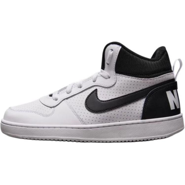 Nike Court Borough Lederstoff Bequem Vielseitig Rutschfest Stoßdämpfend Langlebig Atmungsaktiv Mid-Top Kinder-Sneaker Kinder-Sneaker 839977-101 38.5 gray