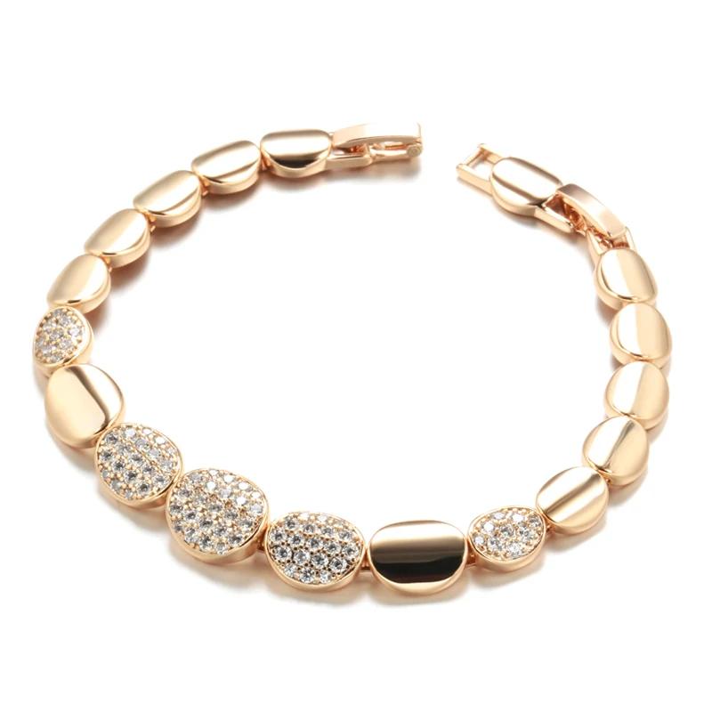 Goldenes ovales Gliederarmband mit Zirkonia für Frauen, Persönlichkeit, Blingling-Accessoires, luxuriöser Modeschmuck
