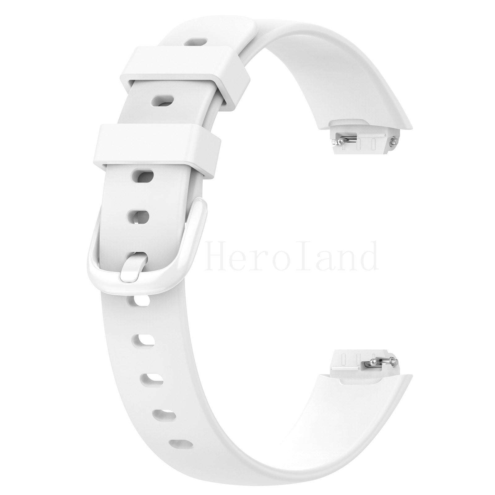 Armband für Fitbit inspire 3 Aktivitätstracker Smartwatch Band Armband Silikon Sport Armband Zubehör +3D-Folie neu L   Size weiß