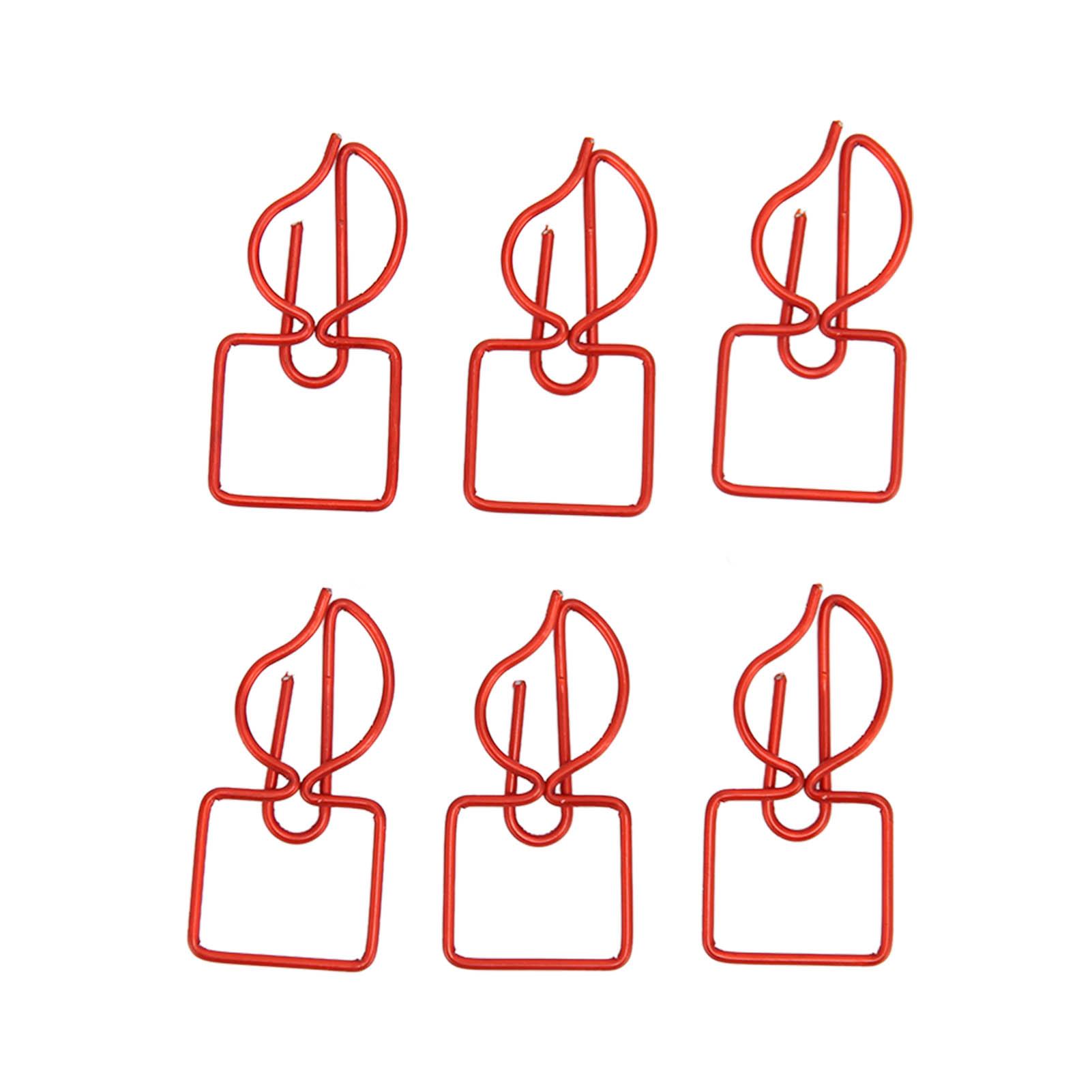 100 Stück Büroklammern verhindern das Abrutschen, süße, kerzenförmige, dekorative Lesezeichen aus Metall, Büroklammern für Papier