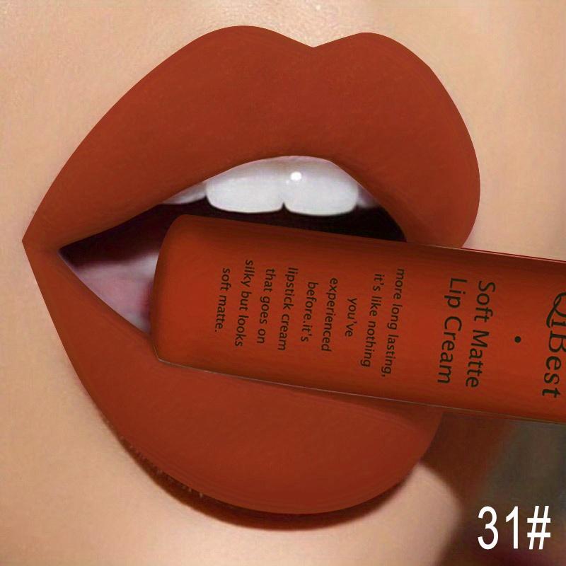 34 Farben Flüssiger Lippenstift Wasserfest Matt Nude Lippenstift Pigment Rot Langanhaltender Lipgloss Damen Makeup Lipgloss, Valentinstag Geschenk 31#