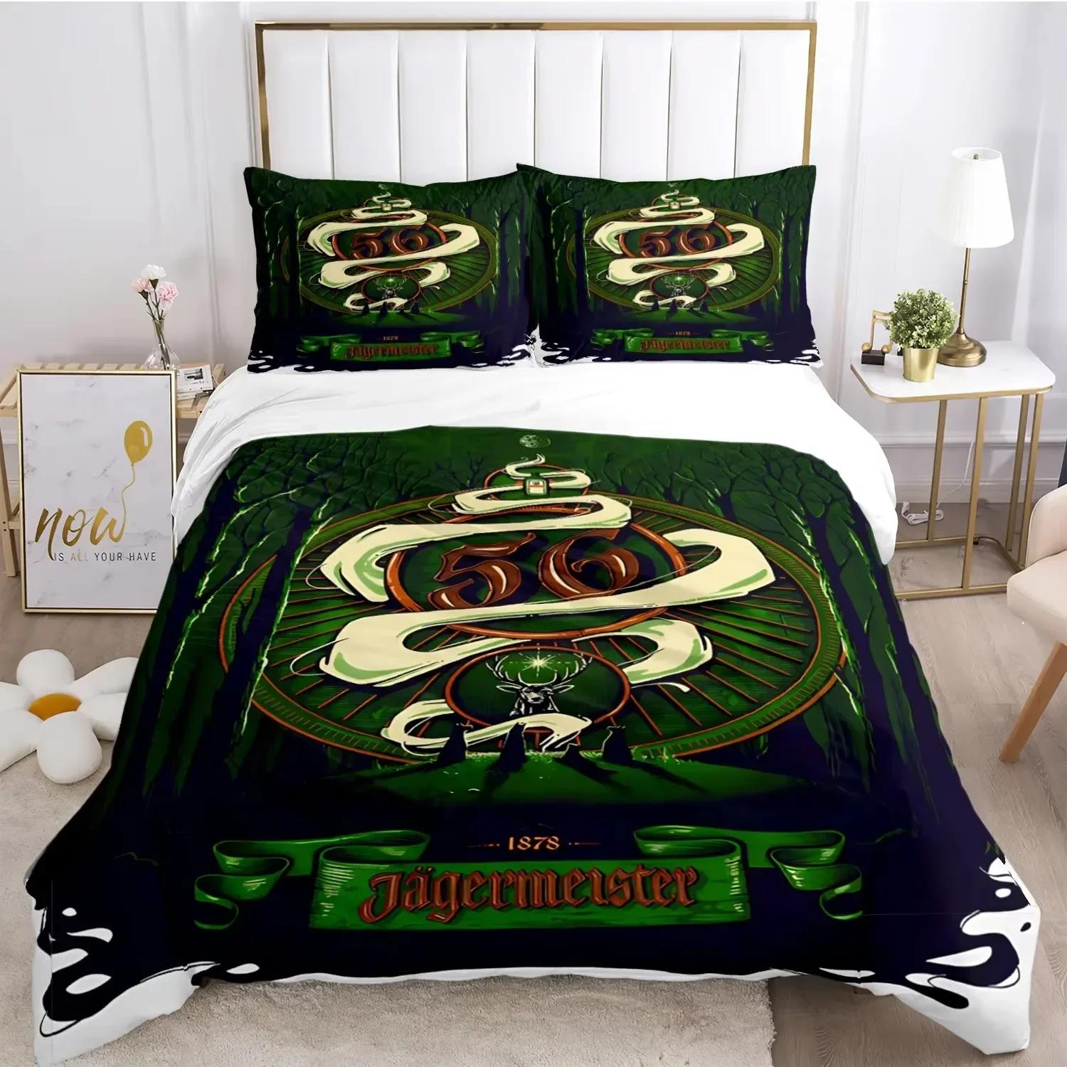 Neue J-Jagermeister Hirsch Bettwäsche Kawaii Decke Bettwäsche-Sets Weiche Bettbezüge und Kissenbezüge Einzel Doppel Queen King EU Double 200x200cm