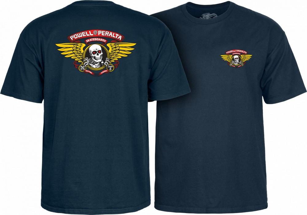 Powell Peralta WINGED RIPPER Skateboard T-Shirt NAVY Unisex T-Shirt XXXXL black