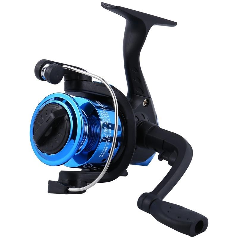 Sougayilang Angelrolle 5,2: 1 Angelrute Aluminiumkörper Spinnrolle Angelzubehör Angelwerkzeuge Angelrolle Angelgerät blau