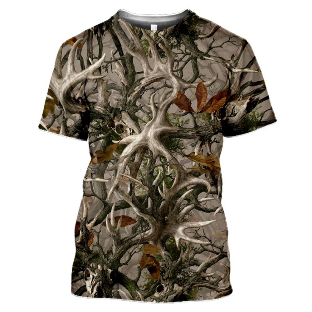 Jagd Tarn T-Shirt Sommer T-Shirt Mann 3D Druck Streetwear Kleidung Kurzarm Kleidung Luxus T-Shirt Herren Kleidung 6XL gray