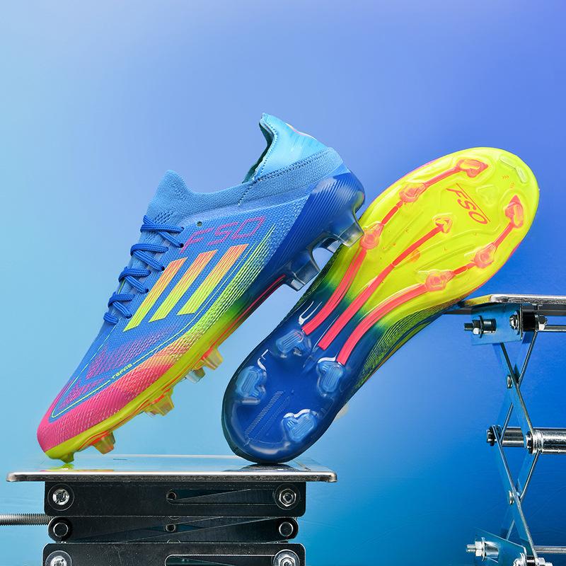 Messi F50 Fußballschuhe Tf Gebrochene Nägel Kunstrasen Ag Nägel Fly Weaving Nahtlos Atmungsaktiv Herren und Damen Training 45