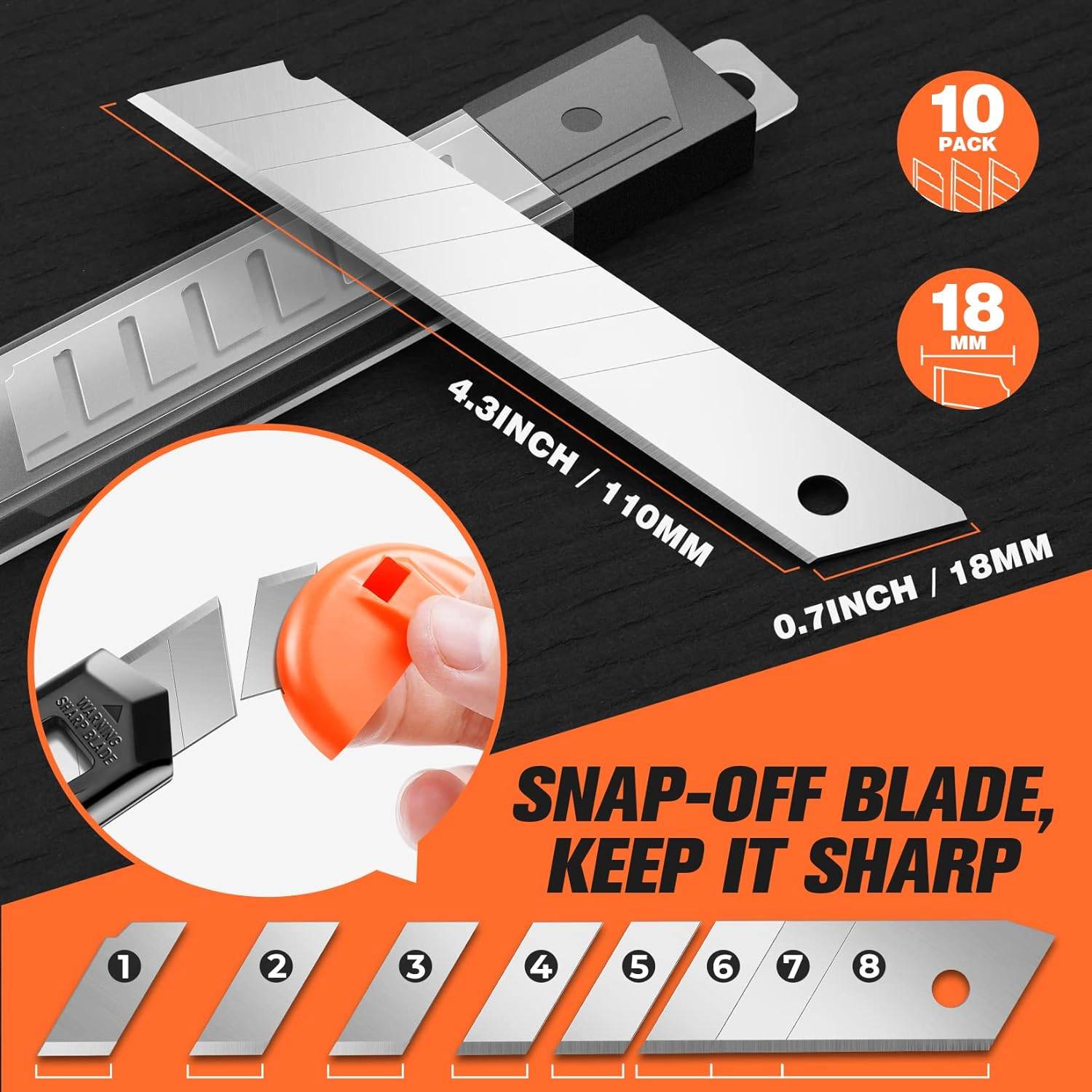 Universalmesser Kartonschneider Einziehbar, Kompaktes Kartonmesser für Kartons, Pappe und Kisten S 1PC bunt